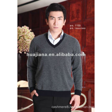 fashion style V neck cashmere sweater for men